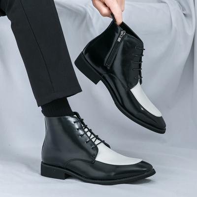 Fashion 2025 Men Casual Ankle Boots Luxury Design Leather Lace-up Business Shoes Italian Style Elegant Evening Dress Mens Chelsea Boots