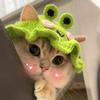 Festive Pet Frog Hat Cat Headgear Drag Hat Flower Cute Headgear Dog Hats New Year Christmas Chapeu Para Cachorro Pet Supplies