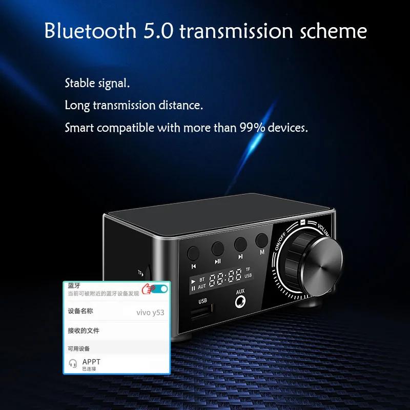 Audio HiFi Bluetooth 5.0 Power Class D Amplifier TPA3116 Digital Amp 50W*2 Home Audio Car Marine USB/AUX IN Theater Amplifiers
