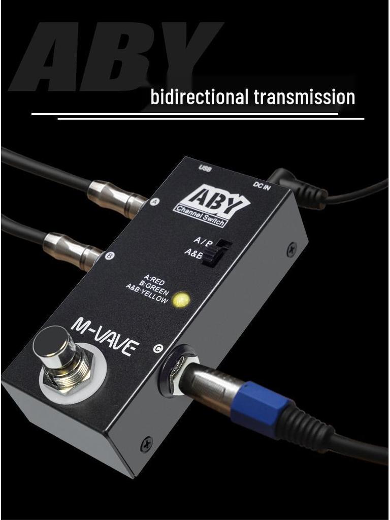 M-VAVE Guitar ABY Line Selector: Pro Electric Guitar Amp Switch & Signal Splitter for Performances