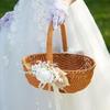 Stylish Rattans Handmade Flower Girl Basket Accessory for Weddings and Special Occasions Ornament Trendy Women Ladies