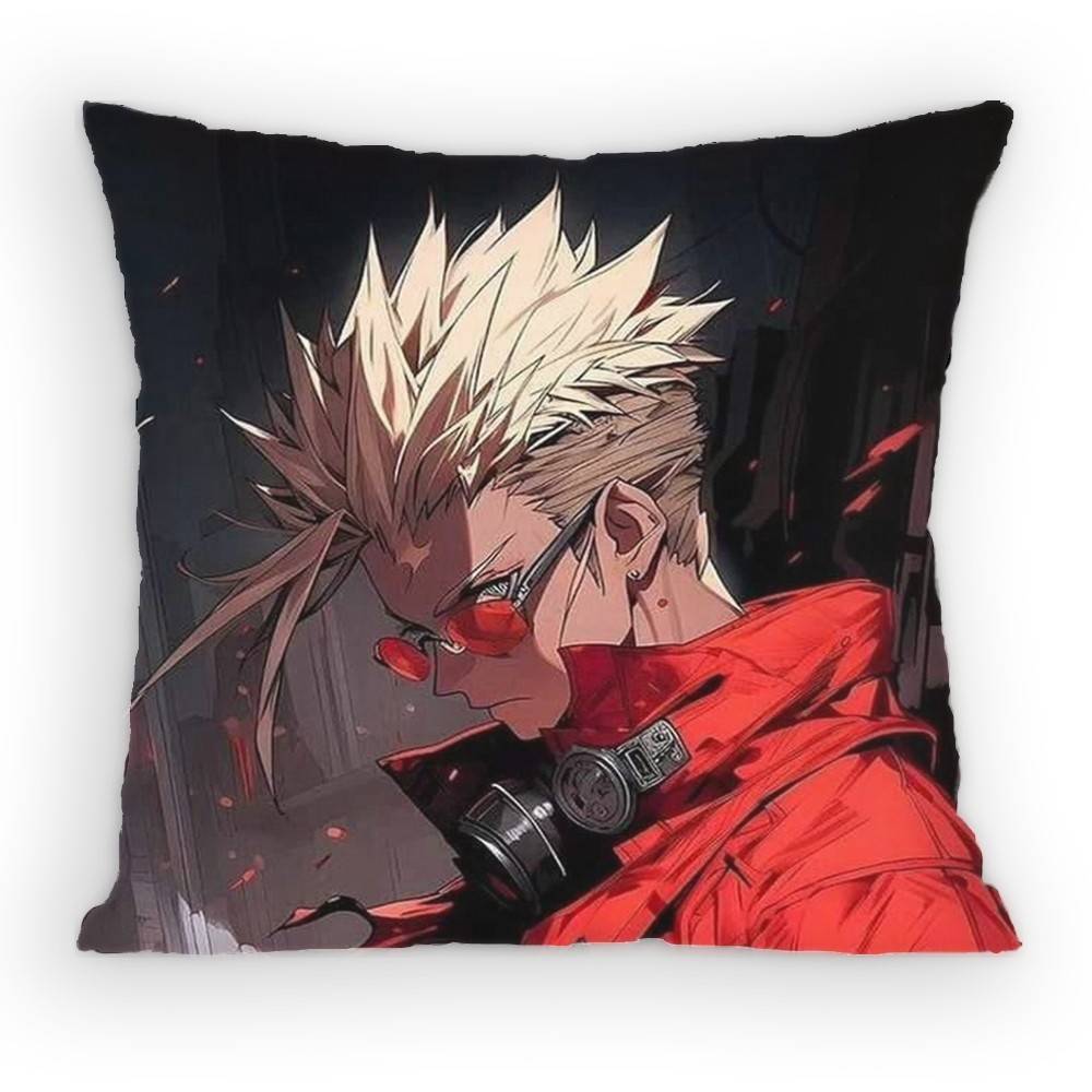 Trigun Anime Vash the Stampede Pillow Case Antidustmite Pillowcase Invisible Zipper Silky Sofa Cushion Cover for Bedroom