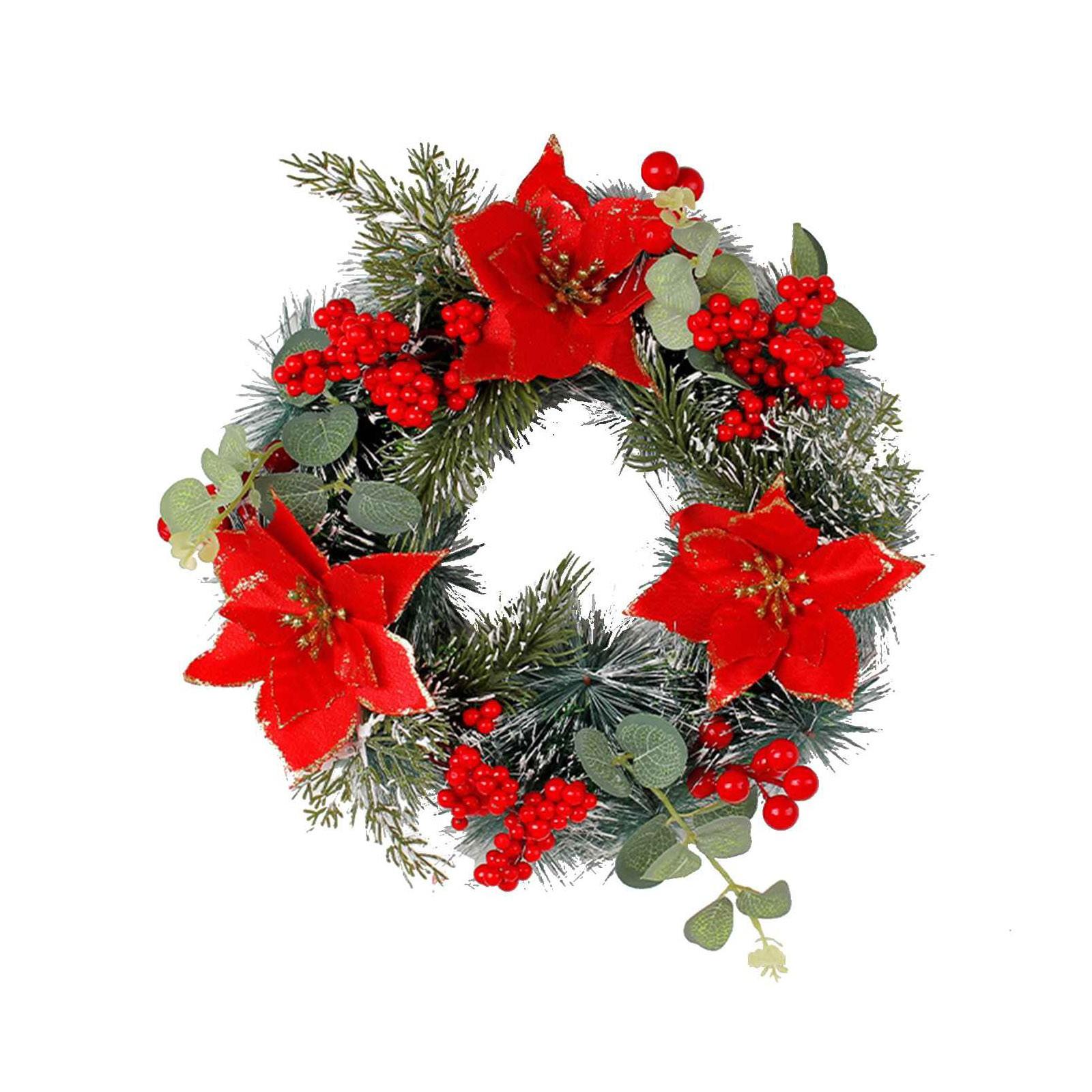 

Hristmas Simulation Wreath Door Hanging Christmas Decoration Wreath Decoration One Size червоний