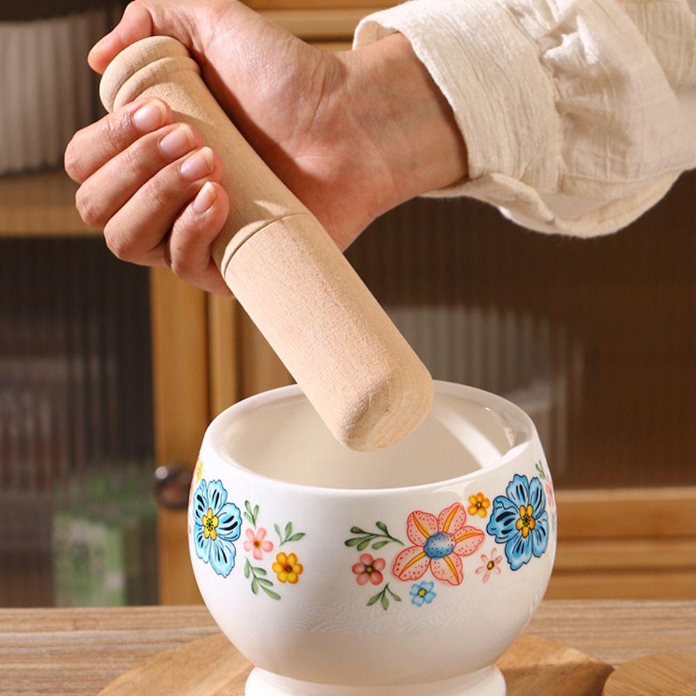 Internal Thread Ceramic Mortar Ceramic Manual Mortar Garlic Pounder Garlic Masher Household