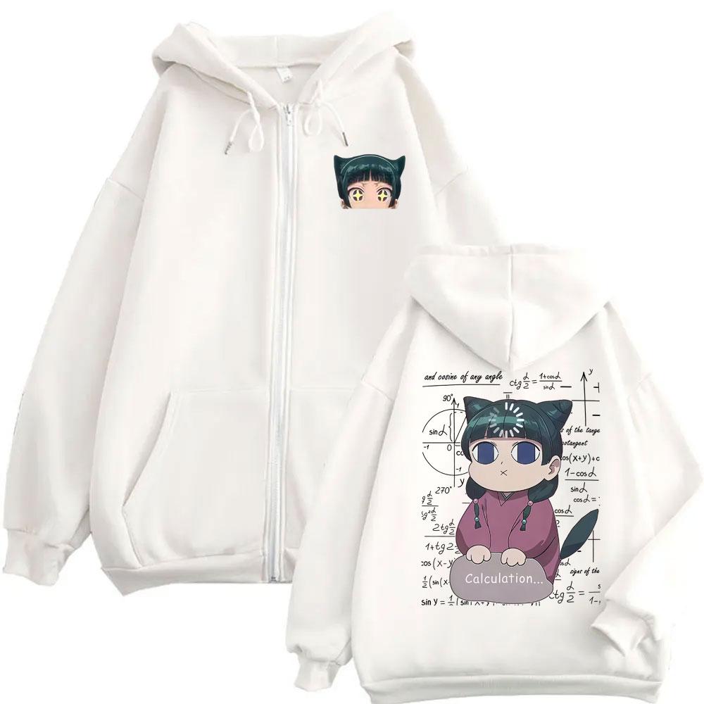 Anime The Apothecary Diaries Kawaii Cute Maomao Print Zipper Hoodies Men Women Casual Aesthetic Oversized Zip Up Jacke