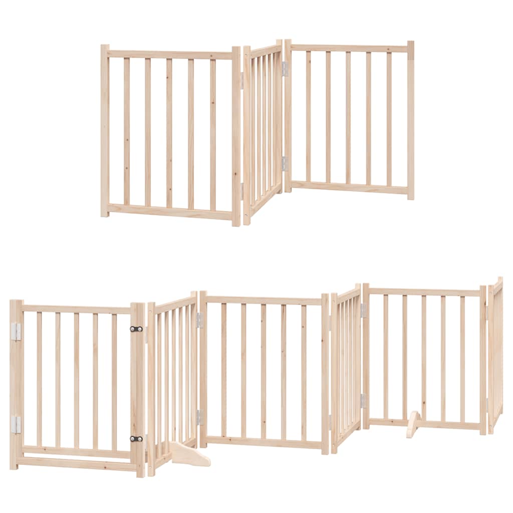 9 Piece Foldable Dog Gate 450 cm Poplar Wood
