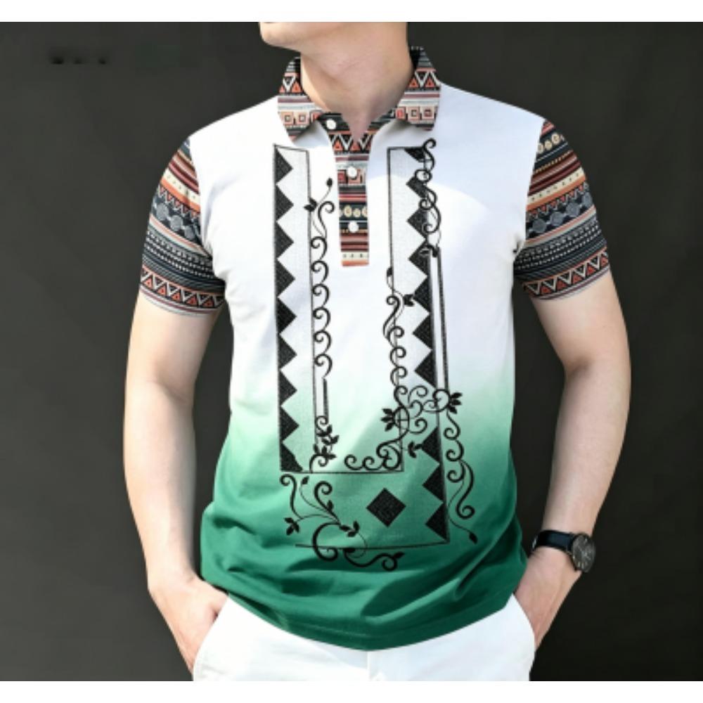 Men's Fashion 10 Color Print Polo Shirt Men's Outdoor Street Short Sleeve Tees Top Summer Home Casual T-shirt Men's and Women's Polo Shirt