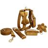 Light Coffee Plush Dog Collar and Leash Set