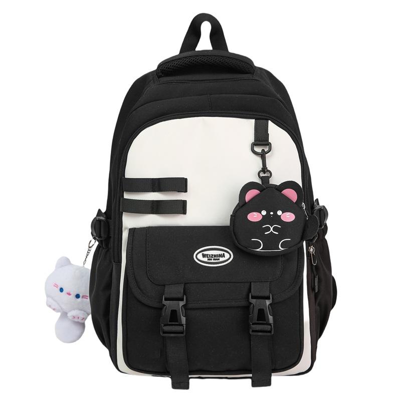 Schoolbag: Japanese soft milky healing style, fresh collegiate backpack, student, girl, weekend short trip backpack