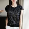 Tricou tricotat pentru femei MODERN NEW SAGA Cămașă tricotată de vară Tricouri cu mânecă scurtă Pulover Topuri tricotate