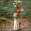 Long Neck Cat Dog Resin Vase Creative Animal Flower Vase Home Table Decor