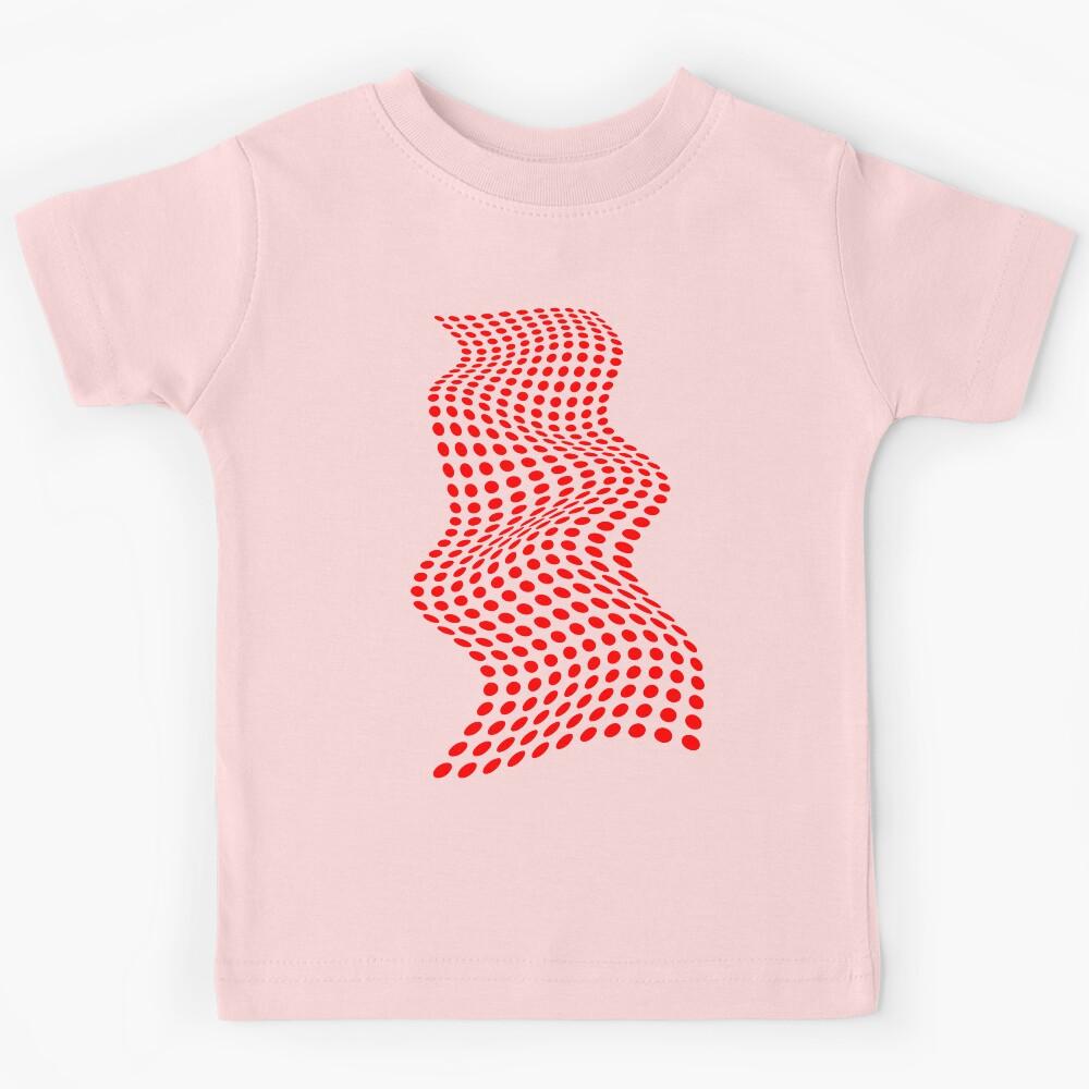 Wavy Dots - Red and Pink Kids T-Shirt 150