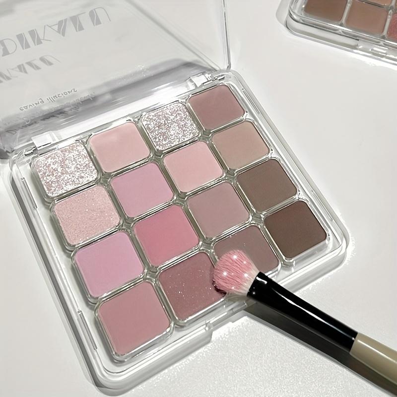 

16-Color Eyeshadow Palette - Matte, Shimmery & Berry Tones, Nude Pink Brown Mix, Medium Saturation, Durable High Gloss Beauty Eye Shadow with Sequins