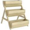 3 Tier Raised Garden Bed Wooden Elevated Planter Box Kit, 66L for Flower, Vegetable, Herb, 65x75x78cm, Green