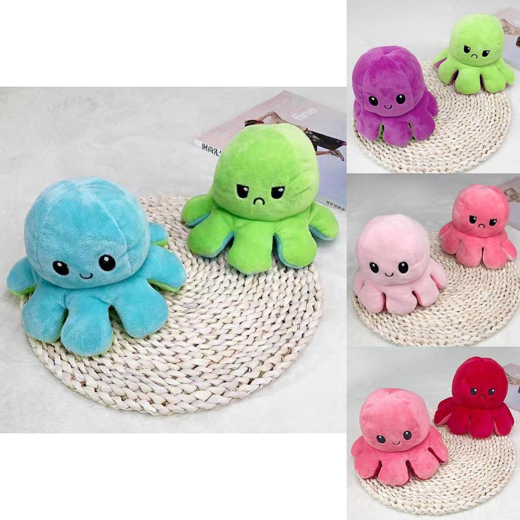 Adorable Double-sided Flip Reversible Octopus Plush Toy For Kids Soft And Cuddly Marine Life Stuffed Animal