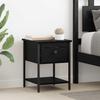 Nightstand Black Oak Effect 34 X 35.5 X 45 Cm Engineered Wood
