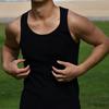 Summer Men Vest O Neck Slim Fit Elastic Solid Color Sleeveless Tank Top Sweat Absorption Fitness Gym Streetwear Tee