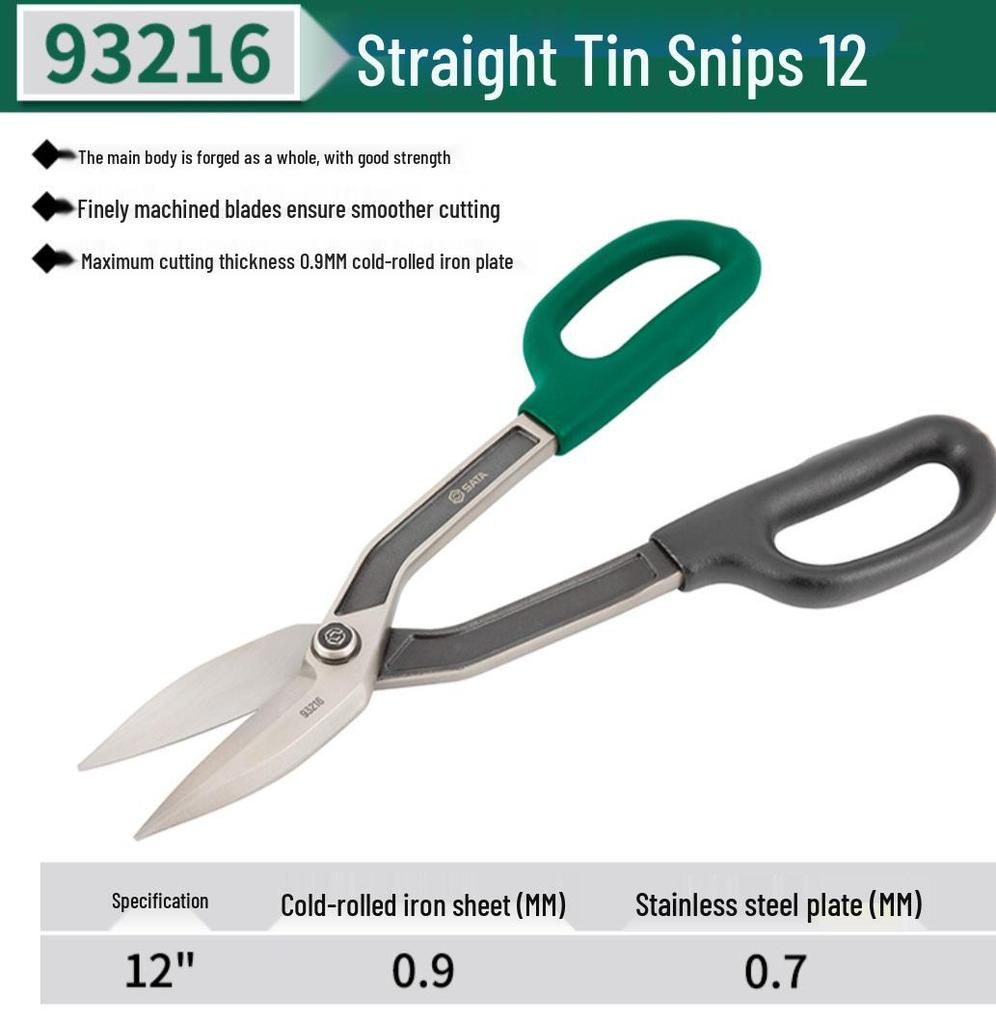 SATA 93211/13/16/19 Heavy-Duty Stainless Steel Tin Snips & Industrial Scissors