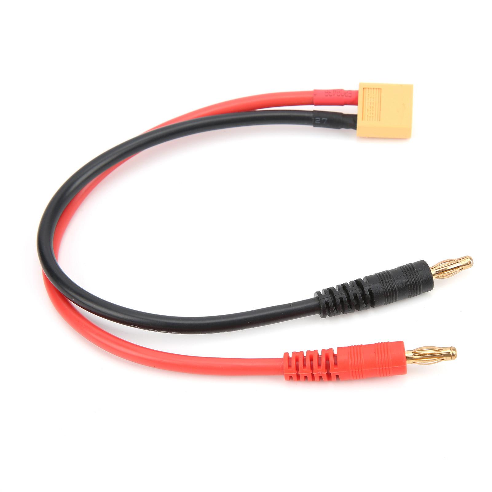 

22cm XT60 Male Connector to 4mm Banana Plug 12AWG Adapter Cable for B6 LiPo Battery Charger