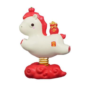Cartoon Zodiac Pony Ornaments Resin Pony Shape Horse Spring Ornament 2026 Horse Year Kawaii Horse Mascot Home Decoration