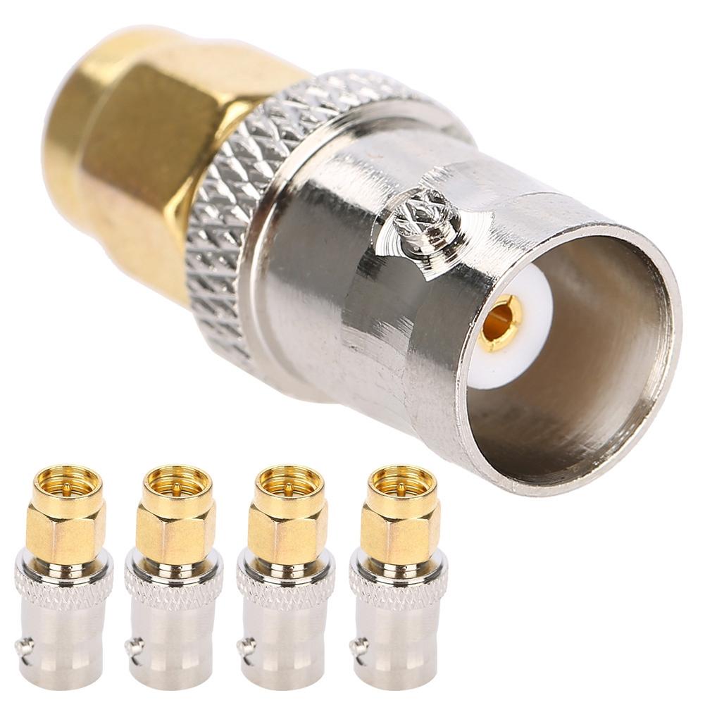 5PCS All Copper Radio Frequency Adapter SMA-BNC RF Adapter SMA Male Plug to BNC Female Jack