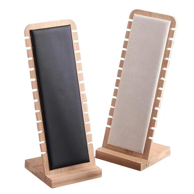 Bamboo and Wood Necklace Display Stand for Jewelry Accessories and Store Window Props