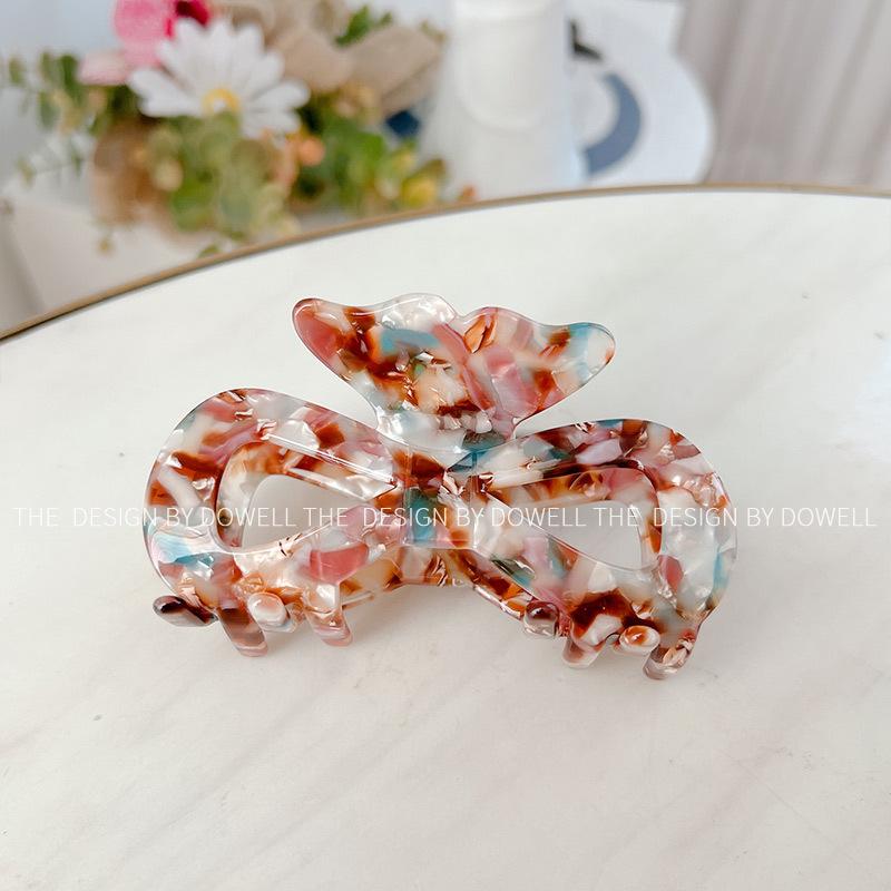 

Практичная стильная и большая заколка для волос для женщин с уникальным дизайном в виде банта с черно-белым принтом Floral Coffee