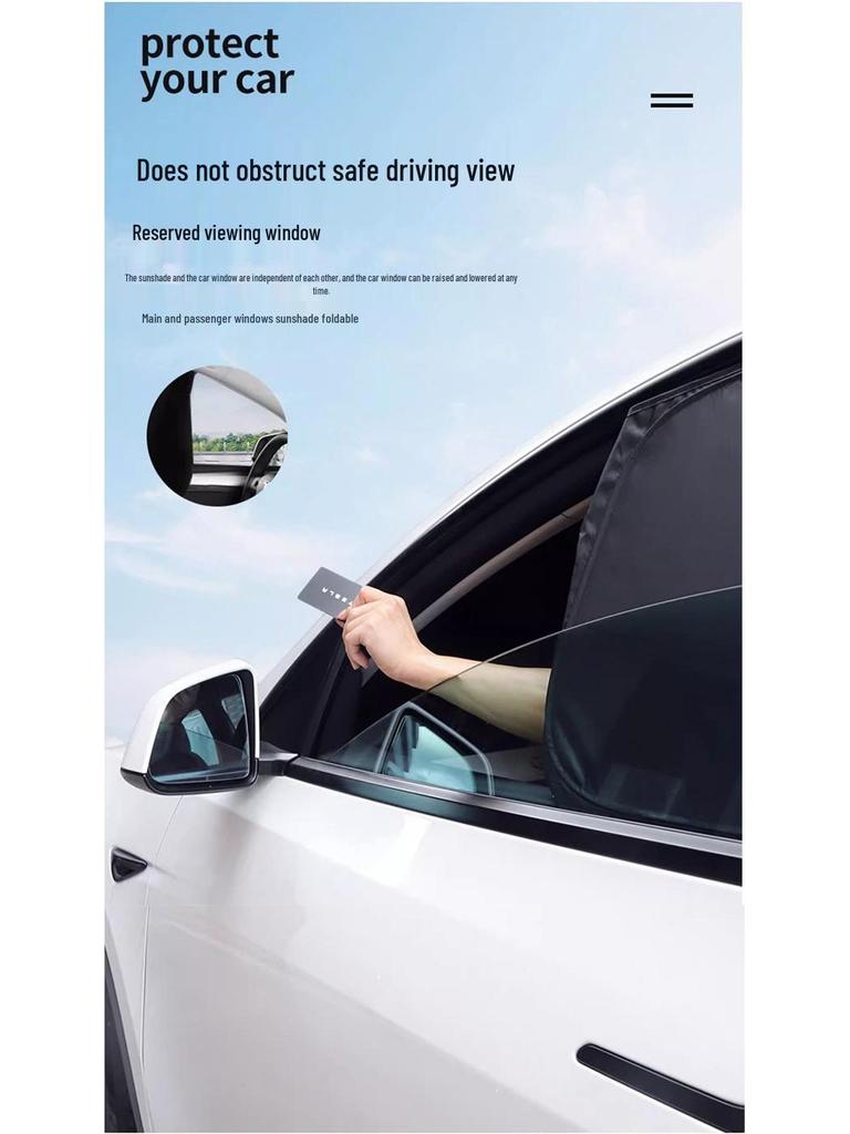 Tesla Model 3/Y Full Blackout Side Window Sunshade - Light Blocking & Privacy