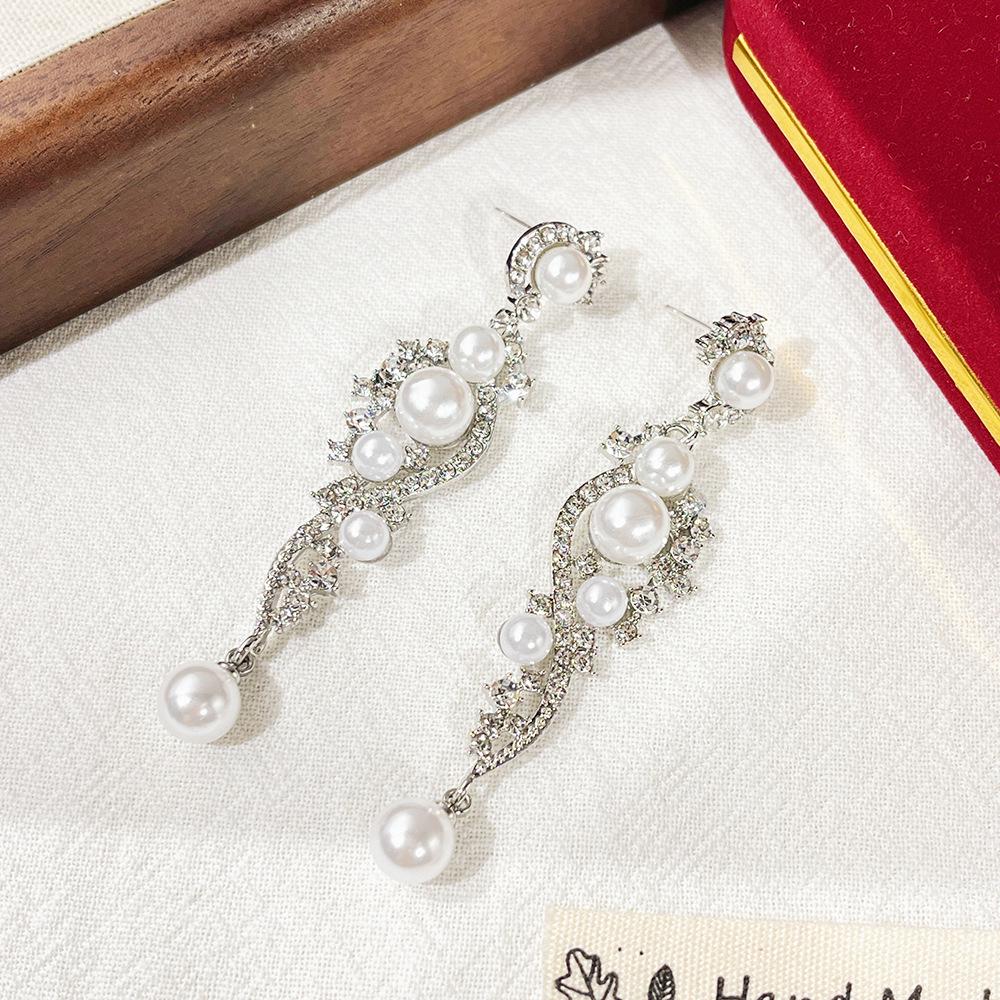 Elegante High-End Perlen Zirkon Ohrringe für Damen - Retro Luxus Statement Schmuck