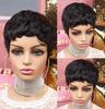 Black Women's Short Elf Style Synthetic Wig, Fashionable Wave Layered Wig With Free Hairnet