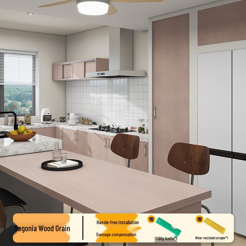 Wood Veneer Self-Adhesive Wallpaper: Thick, Soft, Imitation Wood Grain for Doors, Tables, and Furniture Renovation.