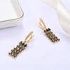 Luxurious and mysterious natural black spinel 925 sterling silver women's earrings for parties and weddings to wear