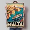 Malta Travel With Cruise Ship Printed Poster Customized Retro Wall Art Vintage Metal Tin Signs for Home Gaming Room Decoration