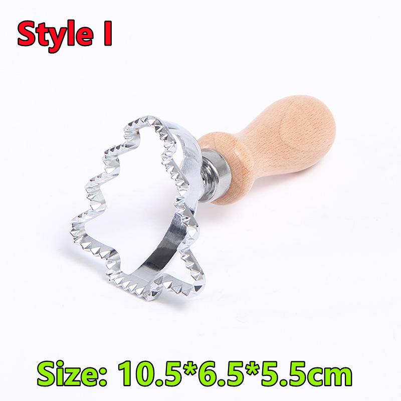 9 Styles Ravioli Cutter Pastry Press Mold with Wooden Handle Dumpling Lace Embossing Device Cookie Pasta Baking Tools Kitchen