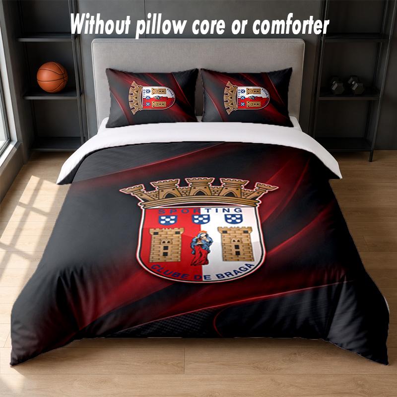 Braga FC Design Bed Bedding Set 1 Duvet Cover + 2 Pillowcases Soft Breathable Household Bed Linens