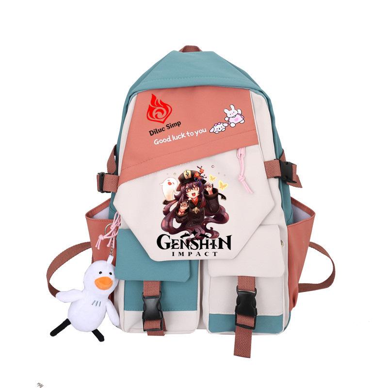 Large Capacity Schoolbag with Shoulder Strap; Student Three-piece Pencil Case Set