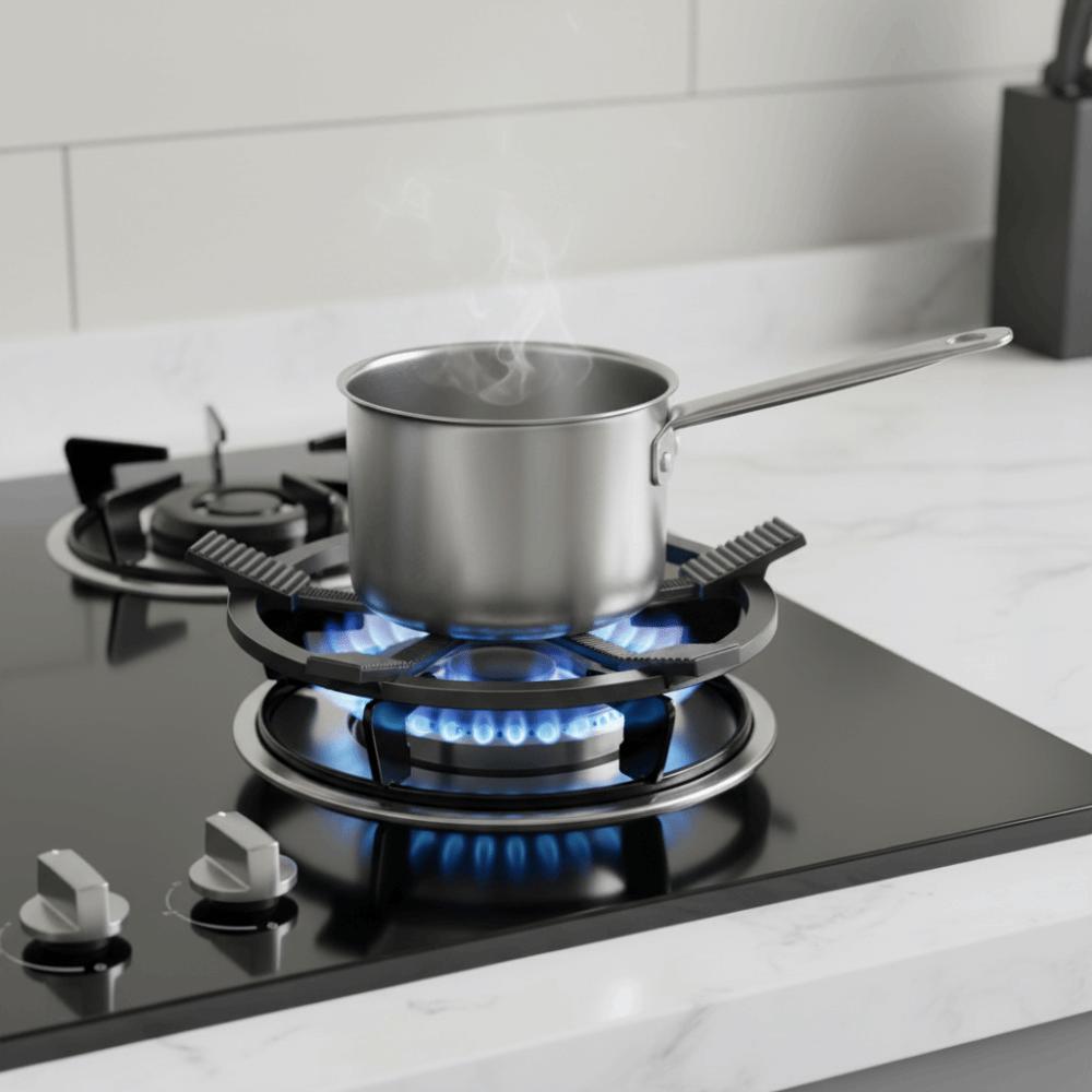 Küchenbrenner Gusseisen Gasbrenner Ständer Stabil Tragbar Wokring Ständer Rutschfest Wokgestell Outdoor-Kochen