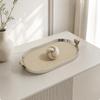 Stainless Steel Tray with Woven Inset Sturdy for Everyday Hosting