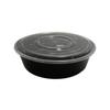 4000ml Black Disposable Round High-Dome Meal Box