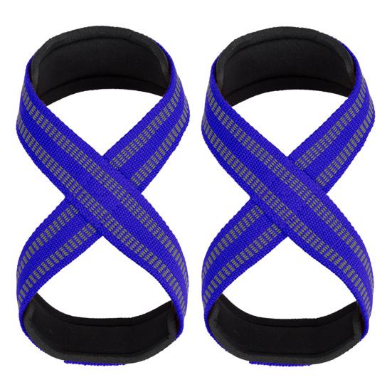 1 Pair Figure 8 Lifting Strap Men Women Anti-Slip Padded Weightlifting Grip Band Bodybuilding Powerlifting Strength Training Gym Deadlifts Wrist Strap