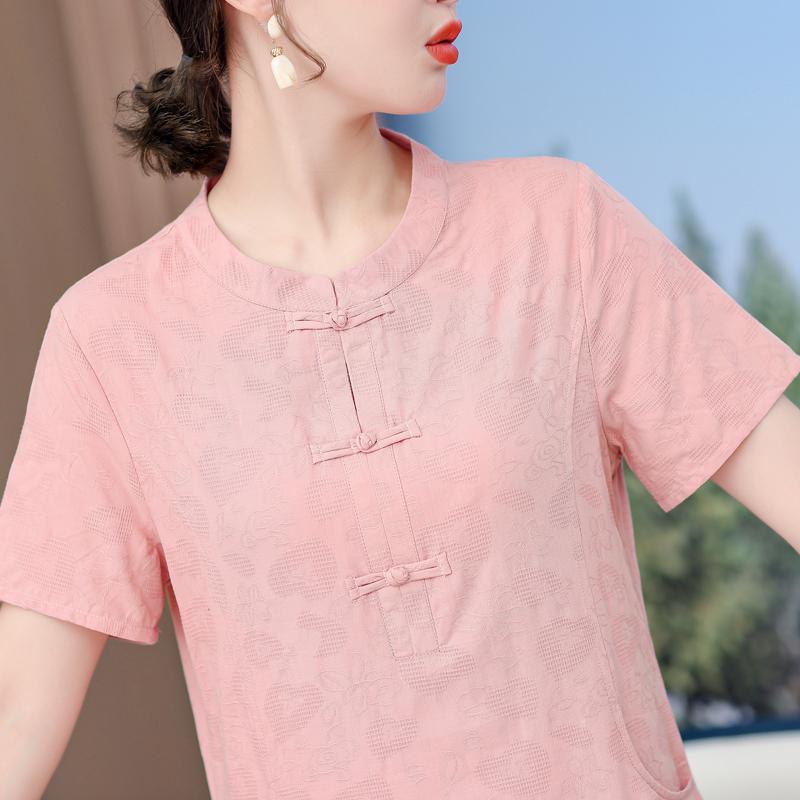 Zomerjurken voor Dames Plus Size Korte Mouw Casual Elegante Lange Jurk Kleding voor Vrouwen van Middelbare Leeftijd