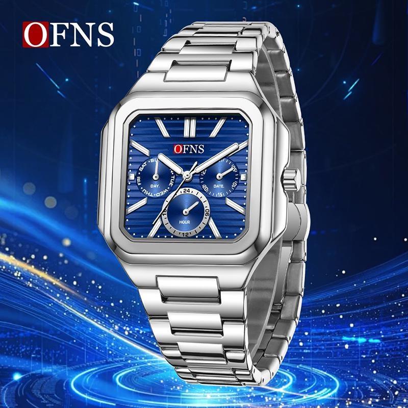 OFNS Fashion Men's Quartz Watch Elegant Clock Calendar Luminous Wristwatch Business Casual Watches