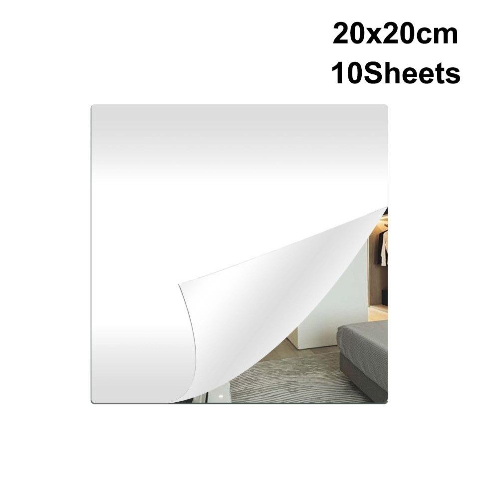 Shatterproof Mirror Sheet Silver Makeup Mirror New Non Glass Mirror Stickers Background Decor