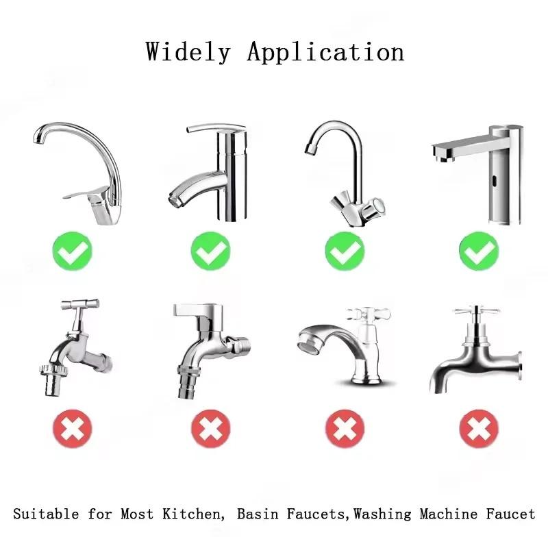 New U Shaped 1080° Swivel Alloy Kitchen Faucet Extender Universal Splashproof Dual Mode Bathroom Sink Accessories with Adapter