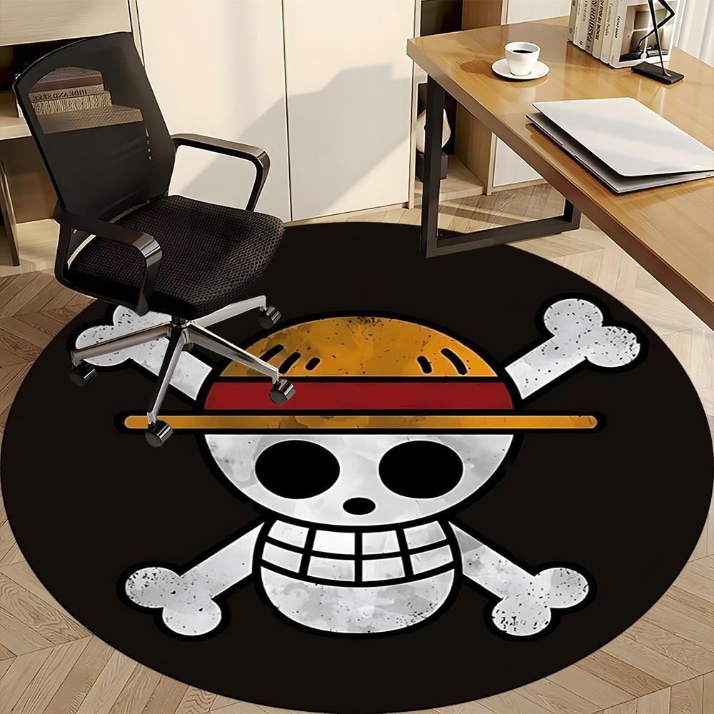 One Piece Skull Office Round Area Rug,  Under Office Chairs Bedroom Living Room Home Decor A0908127