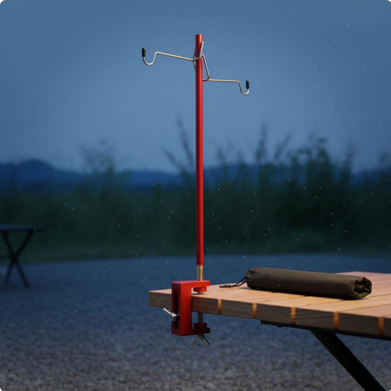 Foldable Camping Light Pole Aluminum Alloy Folding Lamp Lightweight Portable Lantern Hanger for