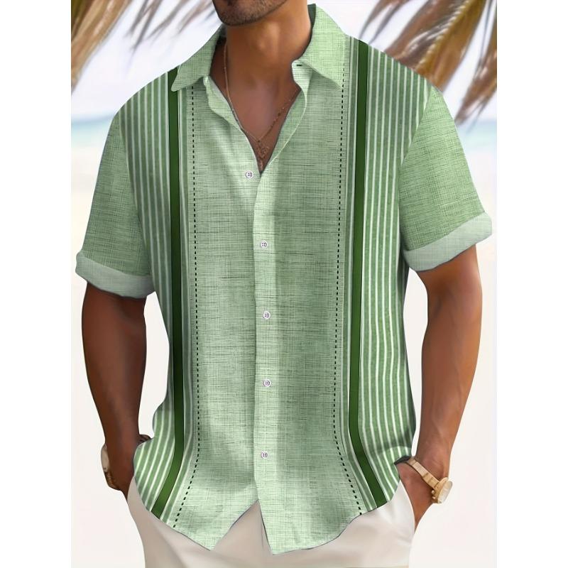 The men's short-sleeved shirt for summer 2025 is breathable lightweight casual and refreshing with 3D printing