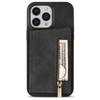 For iPhone 16 Pro Case Zipper Pocket Wallet Kickstand Phone Guard Cover