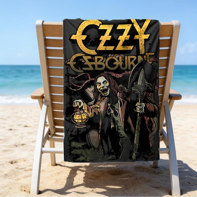 proof beach towel with a Ozzy Madman pattern - soft,absorbent,quick-drying,machine washable - perfect for swimming,camping,bathing