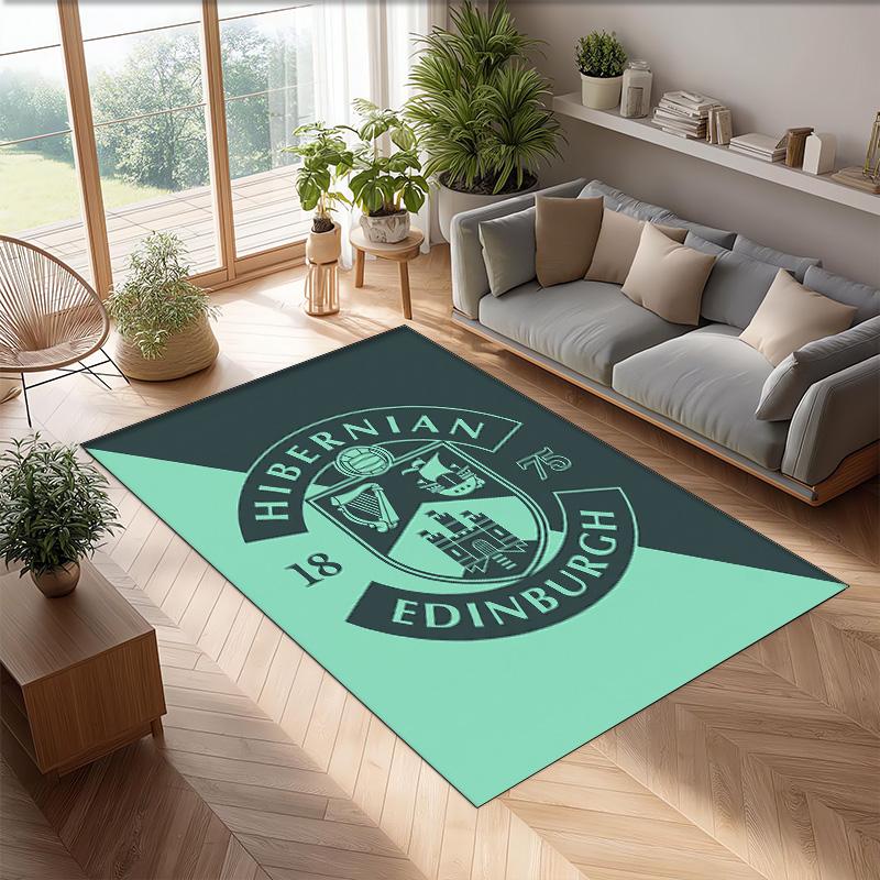 Tappeto Morbido per Pavimento Antiscivolo Hibernian FC Calcio Calcio Modello Tappeto per Interni Tappetino Decorazione Sportiva per Camera da Letto
